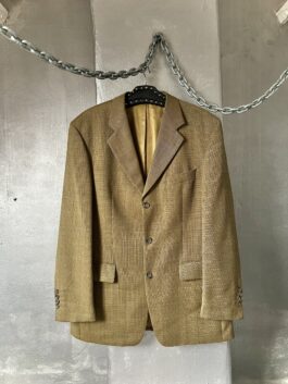 Vintage oversized wool blazer butter yellow/ brown