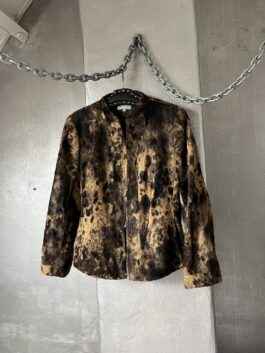 Vintage racing jacket animal print fur brown