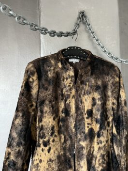 Vintage racing jacket animal print fur brown