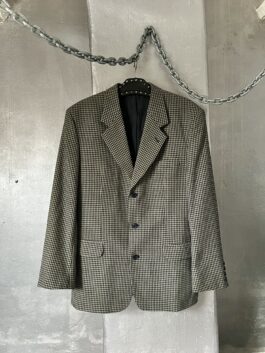 Vintage oversized woolen dad blazer colbert checkered black