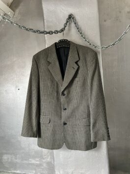 Vintage oversized woolen dad blazer colbert checkered black