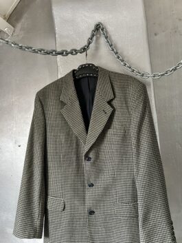 Vintage oversized woolen dad blazer colbert checkered black