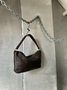 Vintage real leather handbag brown