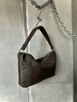 Vintage real leather handbag brown