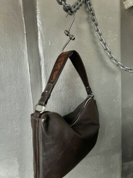 Vintage real leather handbag brown