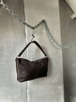 Vintage real leather handbag brown