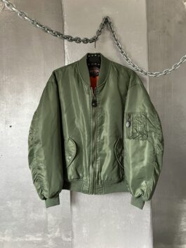 Vintage oversized padded bomber jacket green