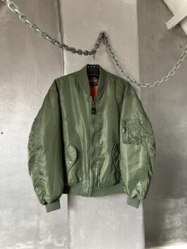 Vintage oversized padded bomber jacket green