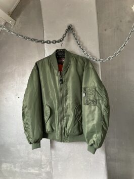 Vintage oversized padded bomber jacket green