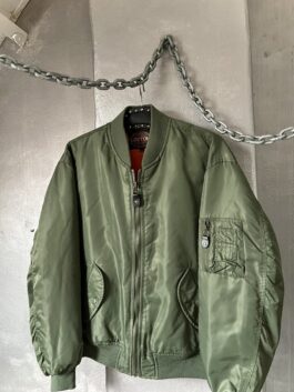 Vintage oversized padded bomber jacket green