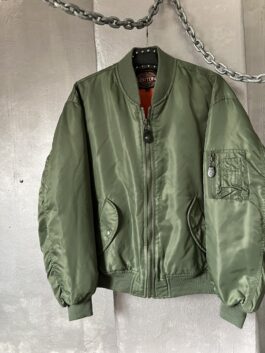 Vintage oversized padded bomber jacket green