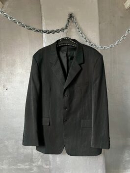 Vintage oversized wool blazer with pinstripe black