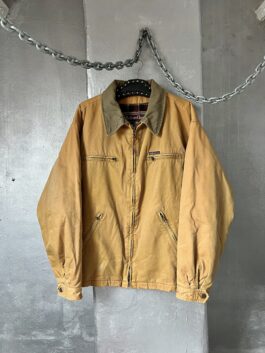 Vintage Marlboro oversized lined workwear jacket mustard