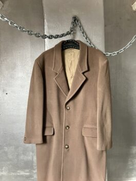 Vintage oversized long wool coat brown