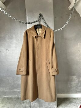 Vintage oversized long cashmere wool coat brown