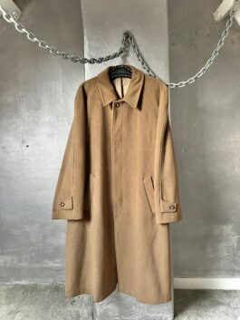 Vintage oversized long cashmere wool coat brown