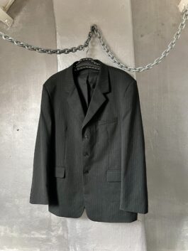 Vintage oversized wool blazer with pinstripe black