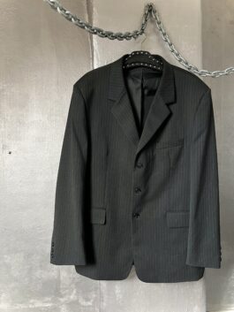 Vintage oversized wool blazer with pinstripe black