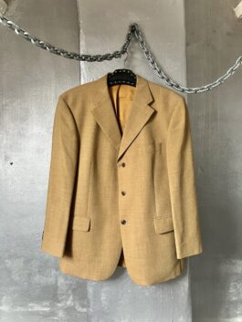 Vintage oversized virgin wool blazer butter yellow