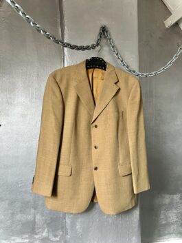 Vintage oversized virgin wool blazer butter yellow