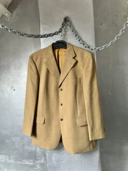 Vintage oversized virgin wool blazer butter yellow