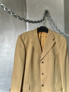 Vintage oversized virgin wool blazer butter yellow