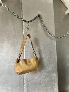 Vintage real leather shoulderbag butter yellow