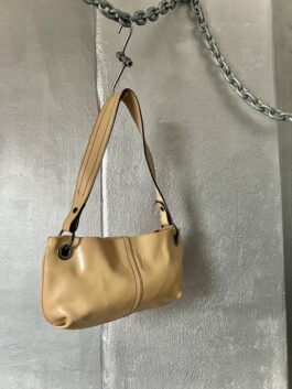 Vintage real leather shoulderbag butter yellow