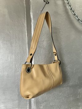 Vintage real leather shoulderbag butter yellow