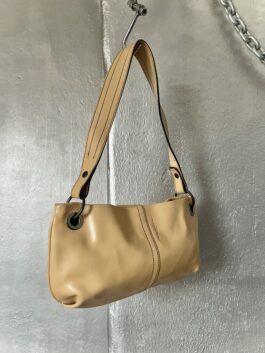 Vintage real leather shoulderbag butter yellow