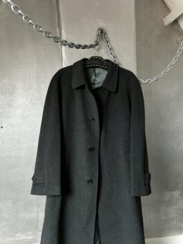 Vintage oversized long cashmere wool coat grey