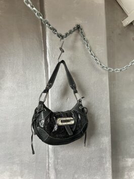 Vintage Guess shoulderbag with silver hardware black