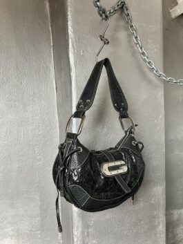 Vintage Guess shoulderbag with silver hardware black