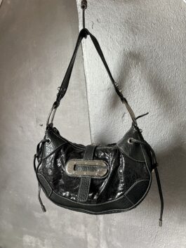 Vintage Guess shoulderbag with silver hardware black