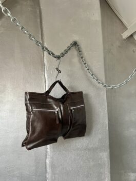 Vintage real leather handbag brown