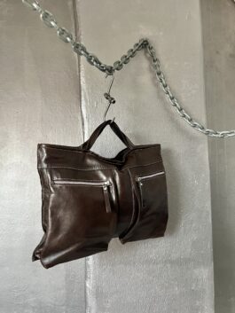 Vintage real leather handbag brown