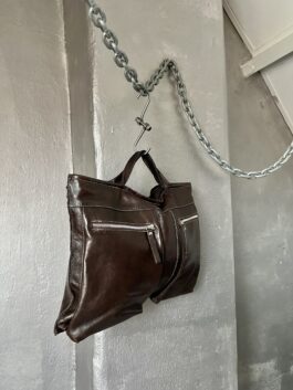 Vintage real leather handbag brown