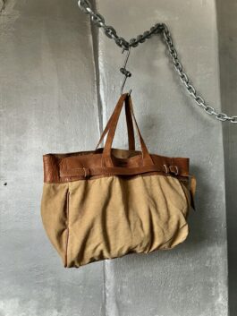 Vintage real leather slouchy handbag brown