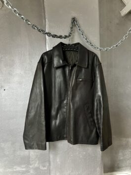 Vintage oversized real leather flying jacket dark brown