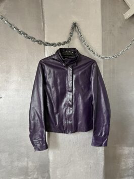 Vintage real leather racing jacket burgundy