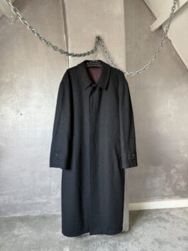 Vintage oversized long wool coat grey black