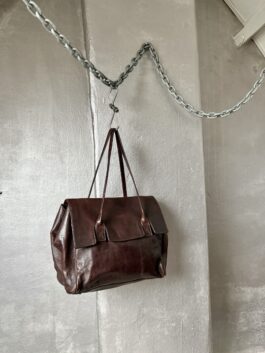 Vintage real leather shoulderbag brown