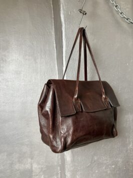 Vintage real leather shoulderbag brown