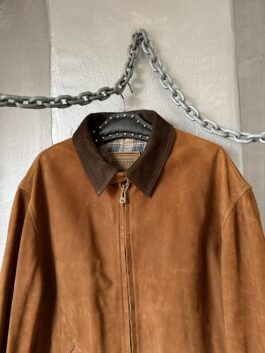 Vintage Redskins oversized real leather suède racing jacket brown